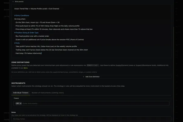 Stratifyre AI Strategy Creation Interface